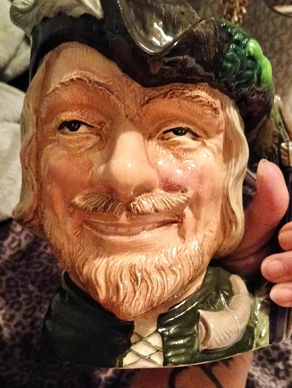 Royal Doulton Robin Hood Character Jug D6527 Ceramic Brown & Green